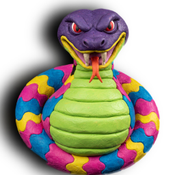 The Snake - a colorful purple and yellow snake